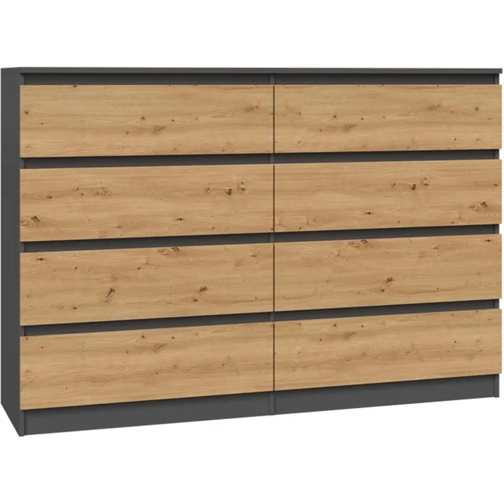 ibonto HOCHKOMMODE ANTHRAZIT / ARTISAN EICHE 40x1138x97cm (H 97 x T 40 x B 138 cm)
