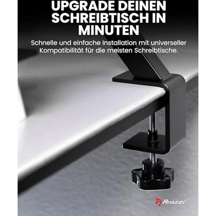 Arozzi Arena Desk Riser Small - Black, Monitorerhöhung mit 20 kg Tragfähigkeit, 15 cm Höhe, 80 x 23 cm Design – Bild 8