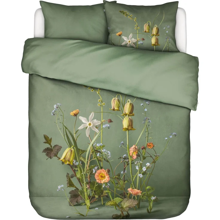 Essenza Bettwäsche Ficaria Greenish Baumwollsatin, 155 cm x 220 cm