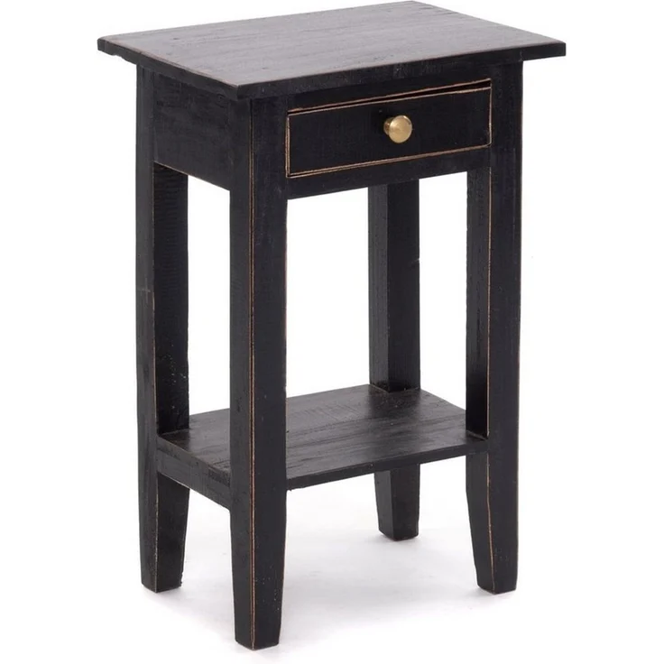 DESIGN DELIGHTS 'Planta' Beistelltisch mit Schublade, 52x34cm (HxB), Voodoo-Schwarz – Bild 1