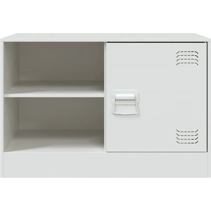 2 pcs TV-Schrank, Lowboard TV Weiß 67x39x44 cm Stahl – Bild 5