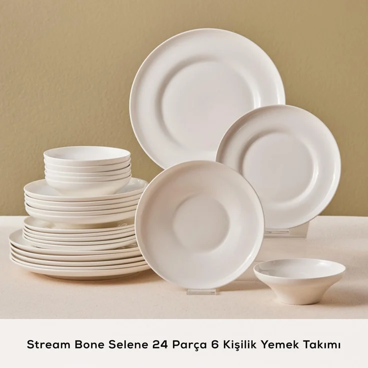 Karaca Geschirr-Set Karaca Streamline Remi 18-tlg Bone China Geschirrset für 6 Personen – Bild 4