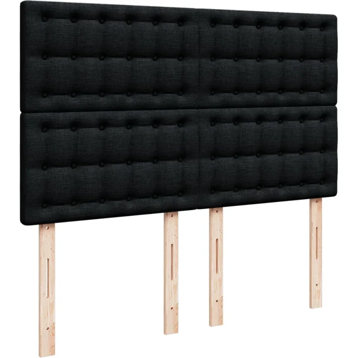 vidaXL Boxspringbett mit Matratze Schwarz 140x190 cm Stoff 3294367 – Bild 9