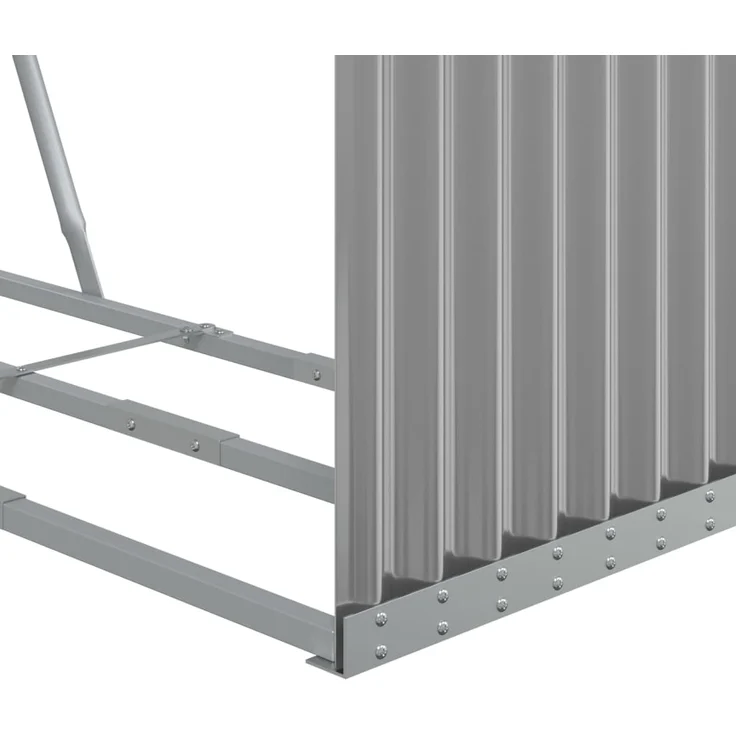vidaXL Kaminholzunterstand Hellgrau 120x45x100 cm Verzinkter Stahl 364553 – Bild 7