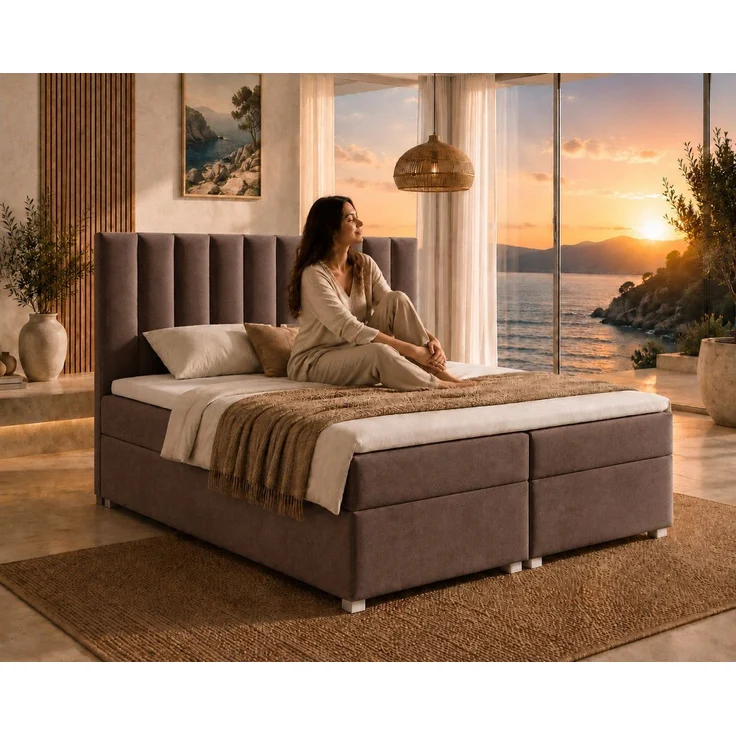 Best for Home Boxspringbett Trinity K-10 mit zwei Bettkästen & 7-Zonen Komfort-Topper (Doppelbett mit Stauraum, Federkernmatratze, gepolstertes Kopfteil, Doppelbett versch. Größen, 140x200 160x200 180x200 200x200 cm), Handwerksqualität, TOP Preis-Leist... – Bild 3