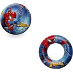 Bestway | Spider-Man Bade-Set | Wasserball 51 cm + Schwimmring 56 cm | ideal für Strand oder Schwimmbad