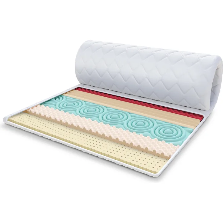Topper 80x200 cm Matratzenauflage mit HR-Schaum Höhe 6 cm Latex Schoner H2 H4