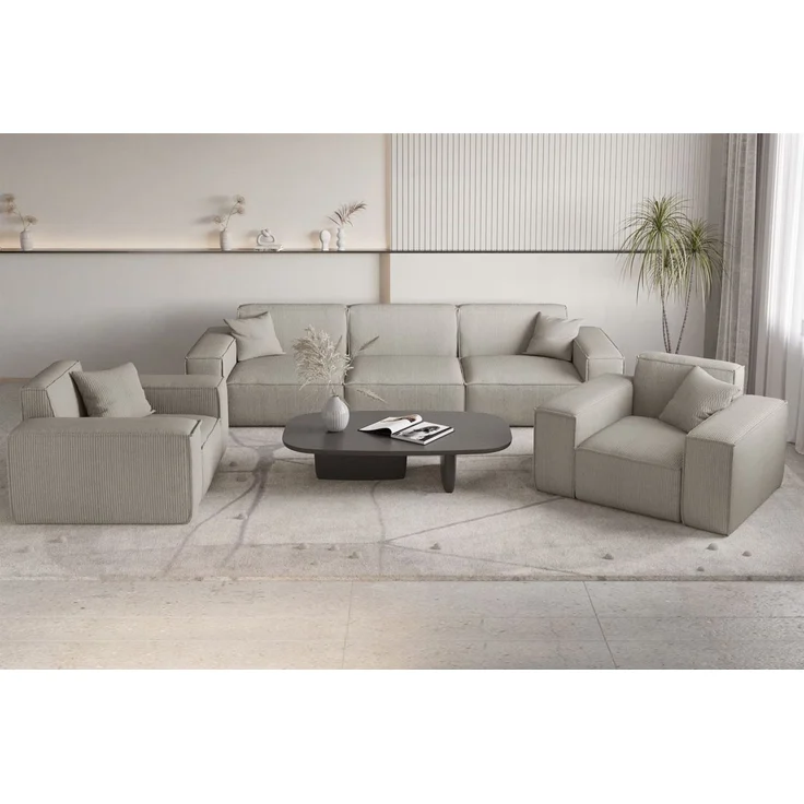 Sessel Designersessel CELES PREMIUM in Stoff Scala Sandgrau – Bild 4