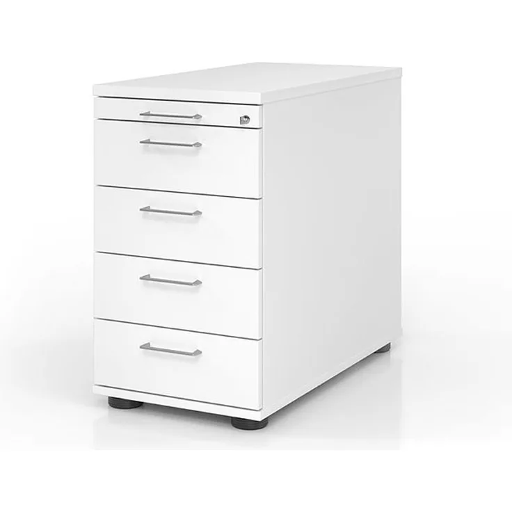 Standcontainer SC50 80cm, 4 Schübe, Schloss, BM Weiss