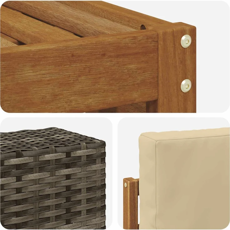 vidaXL Outdoor-Sofagarnitur 6 stk. 5-Sitzer Natur und Beige 3384579 – Bild 6