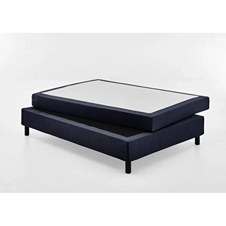 Atlantic Home Collection Happy Boxbett ohne Kopfteil, 7-Zonen Taschenfederkern- Matratzen, Härtegrad H3, Stoff, Blau, 140/200 cm, Liegehöhe ca. 58 cm – Bild 4