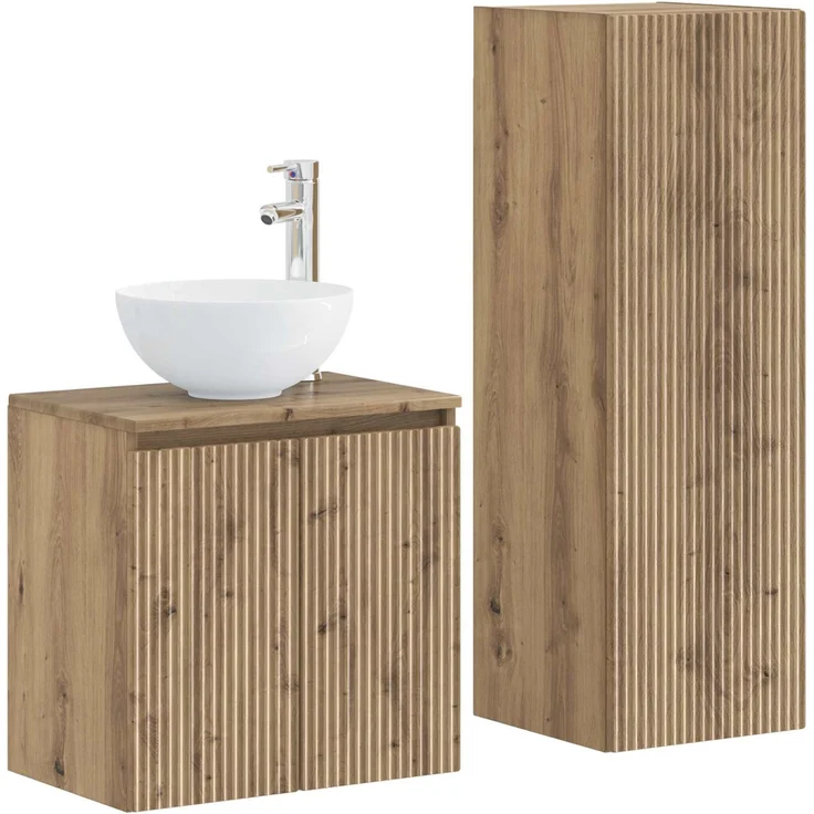 vidaXL Badezimmerschrank-Set 2 stk. Artisan-Eiche 33 x 34,5 x 100 cm 3406122 – Bild 2