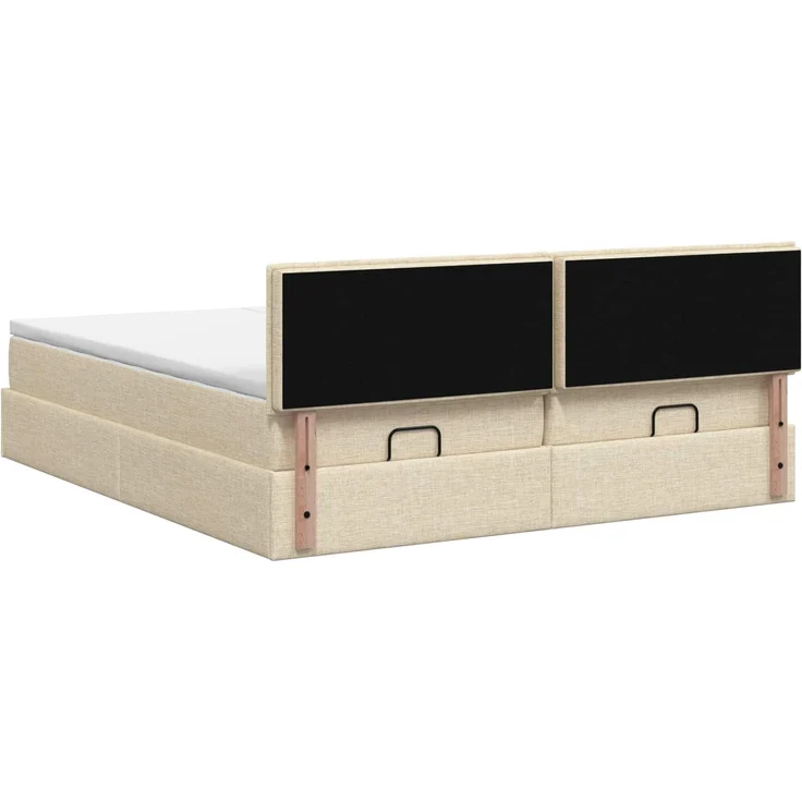 vidaXL Ottoman-Bett mit Matratze und LED Creme 180 x 200 cm Stoff 3457257 – Bild 10