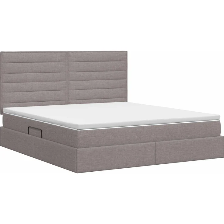 vidaXL Aufbewahrungsbett mit Matratze Taupe 160 x 200 cm Stoff 3459453 – Bild 8