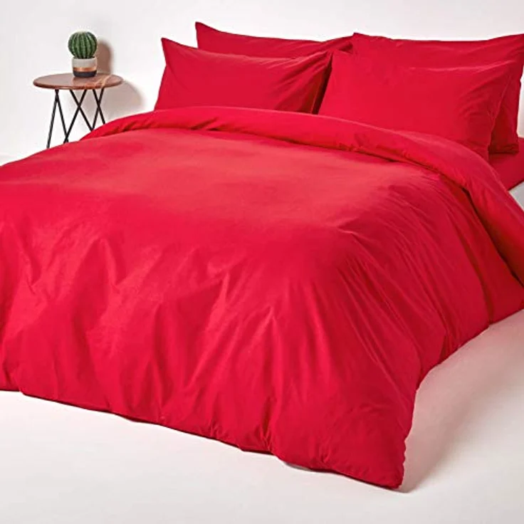 Homescapes Perkal-Spannbettlaken, 90x190 cm, Rot, 100% ägyptische Baumwolle, Oeko-Tex® zertifiziert, hypoallergen – Bild 4