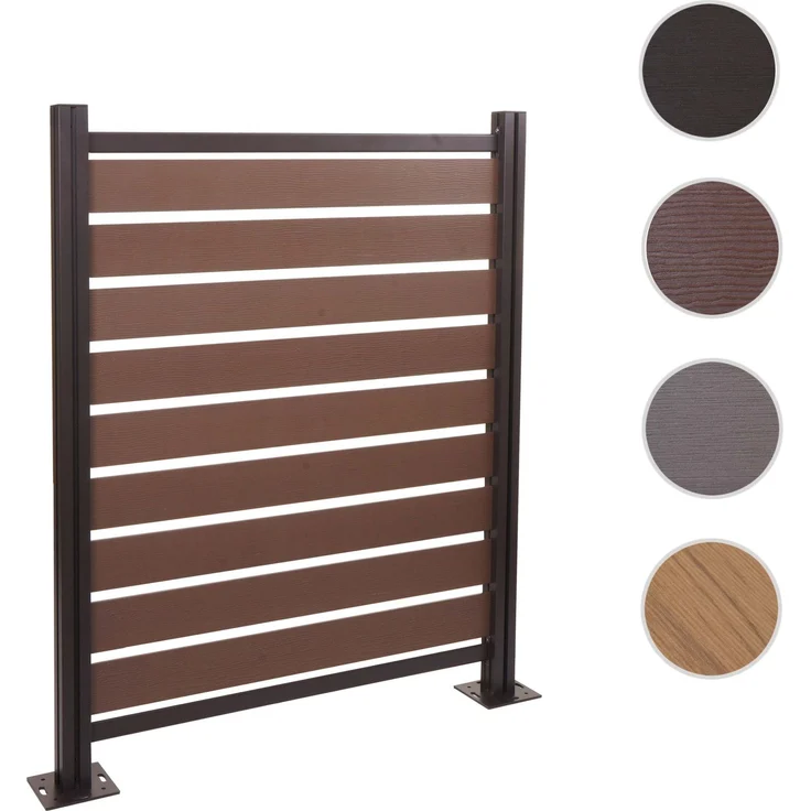 Alu Mülltonnen-Zaun HWC-K57, Basiselement Mülltonnenverkleidung, Holzoptik erweiterbar 130x110x6cm ~ braun – Bild 9