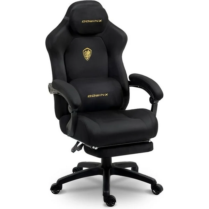 Dowinx Gaming-Stuhl Atmungsaktiver und Ergonomischer Bürostuhl aus Mikrofaser-Velours (Packung), Weiches Sitzgefühl, Verstellbarer Schreibtischstuhl mit Fußstütze – Bild 4