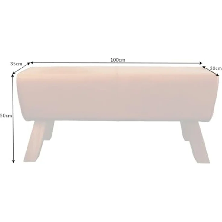 riess-ambiente Sitzbank TURNBOCK 100cm cognac / natur (Einzelartikel, 1-St), Wohnzimmer · Massivholz · Echtleder · Retro Design – Bild 3