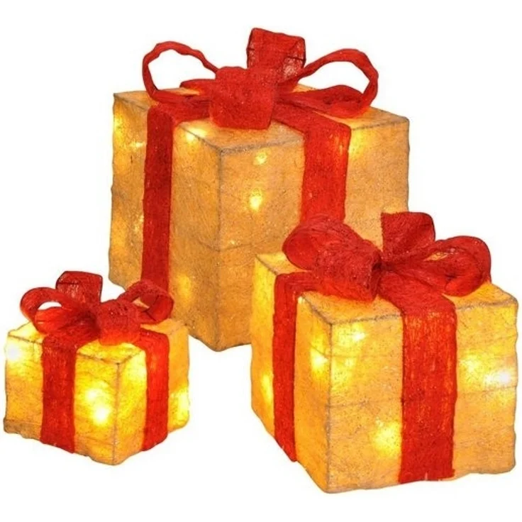 bonsport LED Dekoobjekt LED Beleuchtete Geschenkboxen 3er-Set – Bild 3
