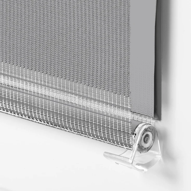 Doppelrollo Klemmfix ohne Bohren 85x210 cm Grau Duo Rollo Klemmrollo Sonnenschutzrollo Fensterrollo für Fenster & Türen Zebrarollo Seitenzugrollo – Bild 5