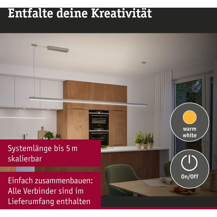 Paulmann Einspeisung für Lichtleiste Linion Power Box 120 W Kunststoff chrom matt – Bild 3