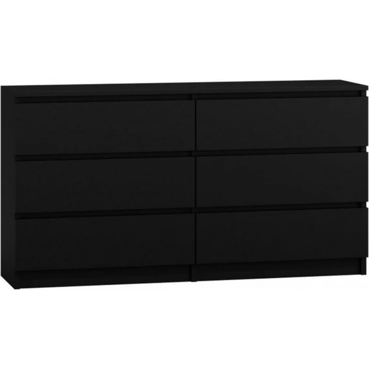 Home Collective Kommode Highboard Sideboard für Flur Schlafzimmer Wohnzimmer (Perfekt für Wohnzimmer, Schlafzimmer oder Esszimmer), mit 6 Schubladen, Breite 140 cm Höhe 75, Schwarz – Bild 4