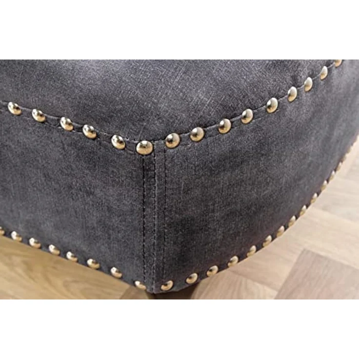 riess-ambiente Recamiere CHESTERFIELD 170cm grau / dunkelbraun, Einzelartikel 1 Teile, Wohnzimmer · Strukturstoff · Chesterfield – Bild 7