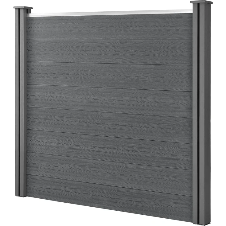 WPC Gartenzaun 165x770 cm mit Pfosten Sichtschutz Windschutz neu. holz – Bild 3
