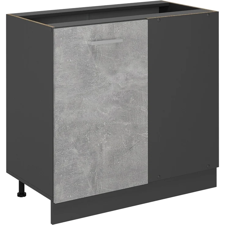 Eckunterschrank R-Line Beton 86 cm ohne Arbeitsplatte Vicco – Bild 1