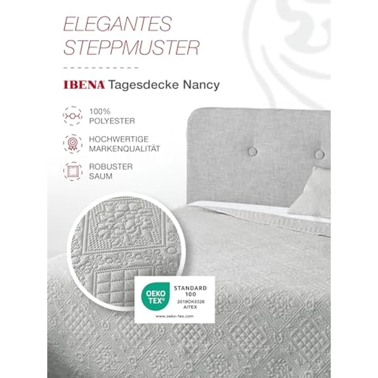 IBENA Tagesdecke Sonio, Tagesdecke mit Steppung in diversen Designs, als Überwurf geeignet – Bild 3