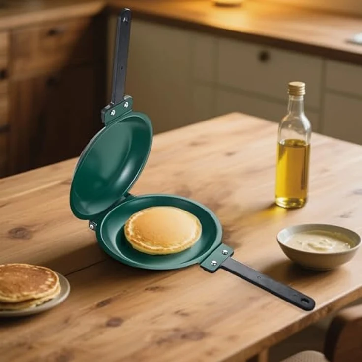 HAC24 Crêpepfanne Pfannkuchen Pancakes Doppelpfanne Omelett Doppel-Pfanne Spiegelei, Wendepfanne Ø 19,5 cm – Bild 5