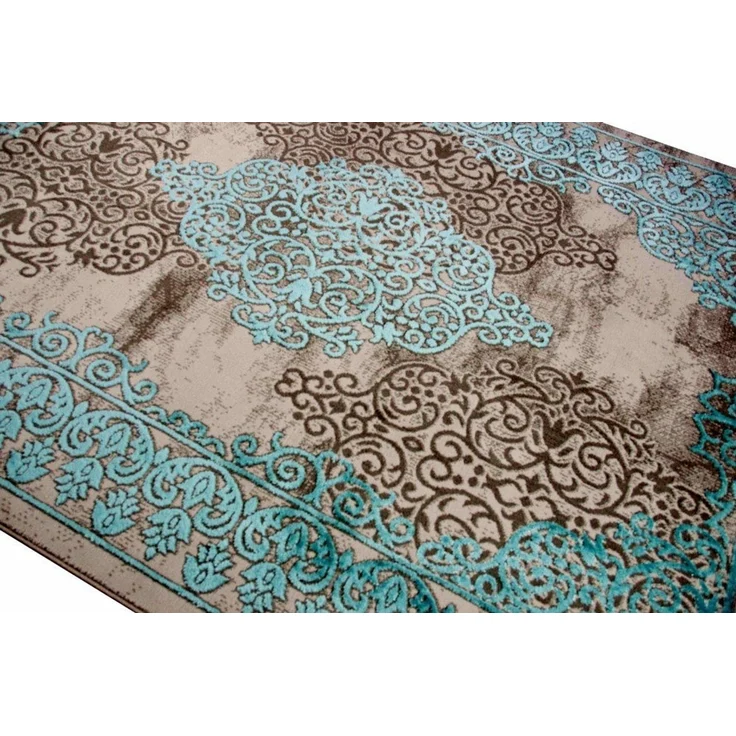 Carpetia Teppich Teppich Wohnzimmerteppich Ornamente Vintage türkis grau, rechteckig, Höhe: 10 mm – Bild 3