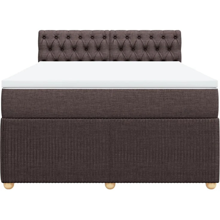 vidaXL Boxspringbett mit Matratze Dunkelbraun 140x190 cm Stoff 3287461 – Bild 4