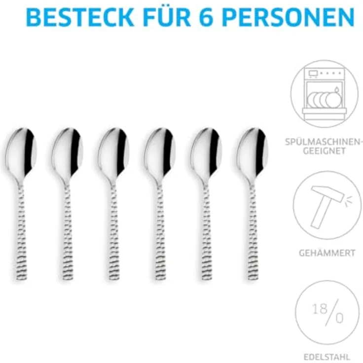 Amefa FELICITY Kaffeelöffel Set 6-teilig gehämmert – Bild 6