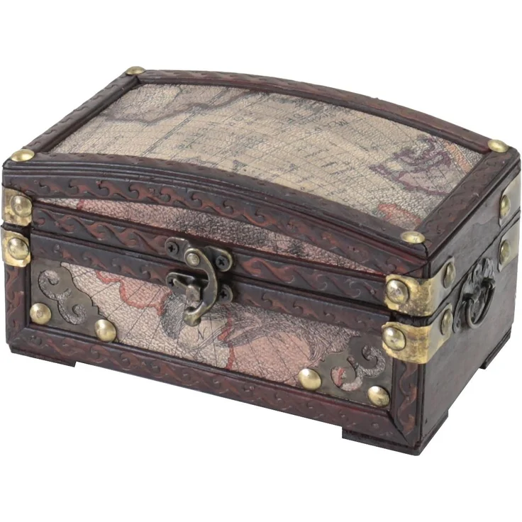 HMF Schatzkiste Handgefertigte Schmuckschatulle aus Holz, dekorative Holzkiste 17 x 10 x 9 cm Kolumbien – Bild 1