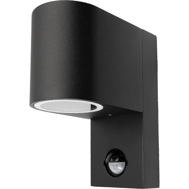 Grafner® Aluminium Wandlampe mit Bewegungsmelder 37WBPIR Wandleuchte Lichtschein Down/Unten schwarz