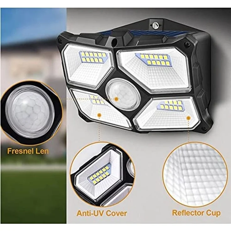 LED Solar Wandleuchte "SWL 722" PIR Bewegungsmelder, 72 LEDs, IP65 – Bild 2