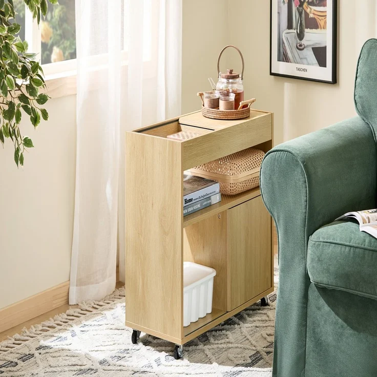 SoBuy FBT152-N Couchtisch, Spanplatte, Melamin, Helle Eiche, 70 x 55 x 25 cm – Bild 9