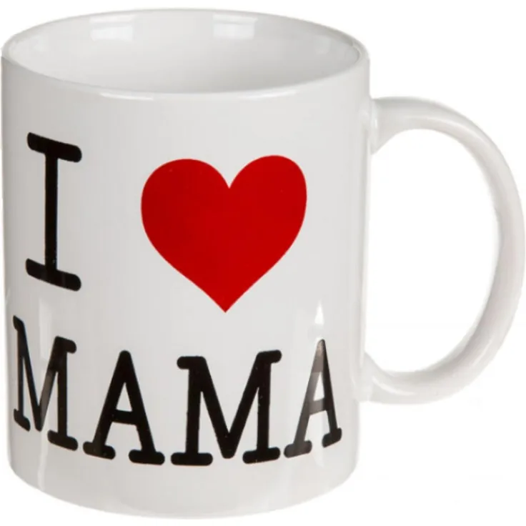 Out of the blue Tasse aus Steingut, I Love Mama, ca. 10x8 cm