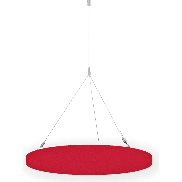 Rheinland Möbel FocusWall DAR10 – Runder Akustik-Deckenabsorber Ø 100 cm in Stofffarbe Belize inkl. Chrom-Stahlseilen - Made in Germany - Klasse A, Stoffbezug, schwer entflammbar