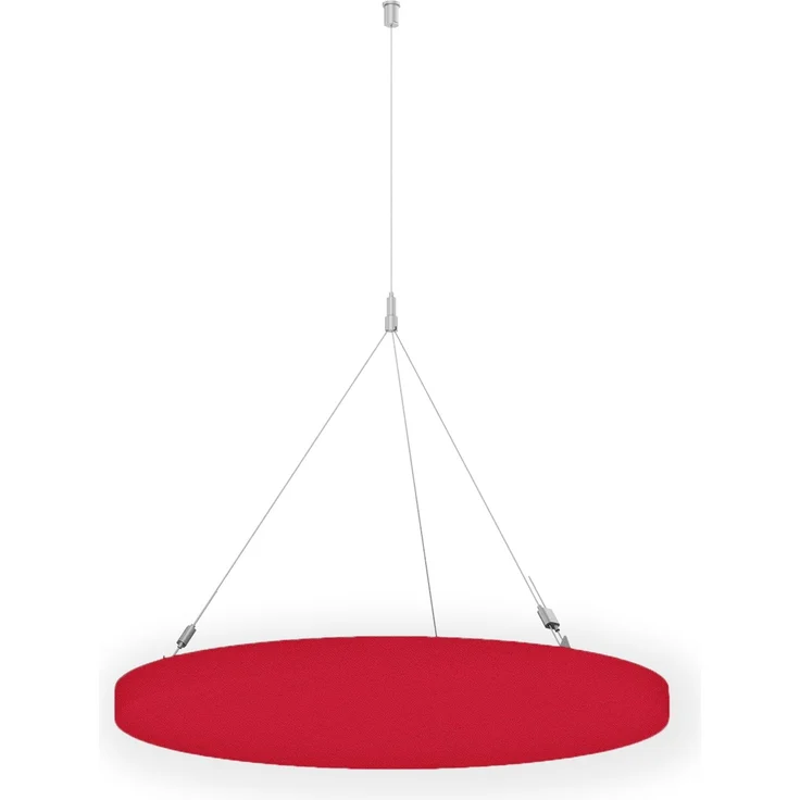 Rheinland Möbel FocusWall DAR10 – Runder Akustik-Deckenabsorber Ø 100 cm in Stofffarbe Belize inkl. Chrom-Stahlseilen - Made in Germany - Klasse A, Stoffbezug, schwer entflammbar – Bild 1