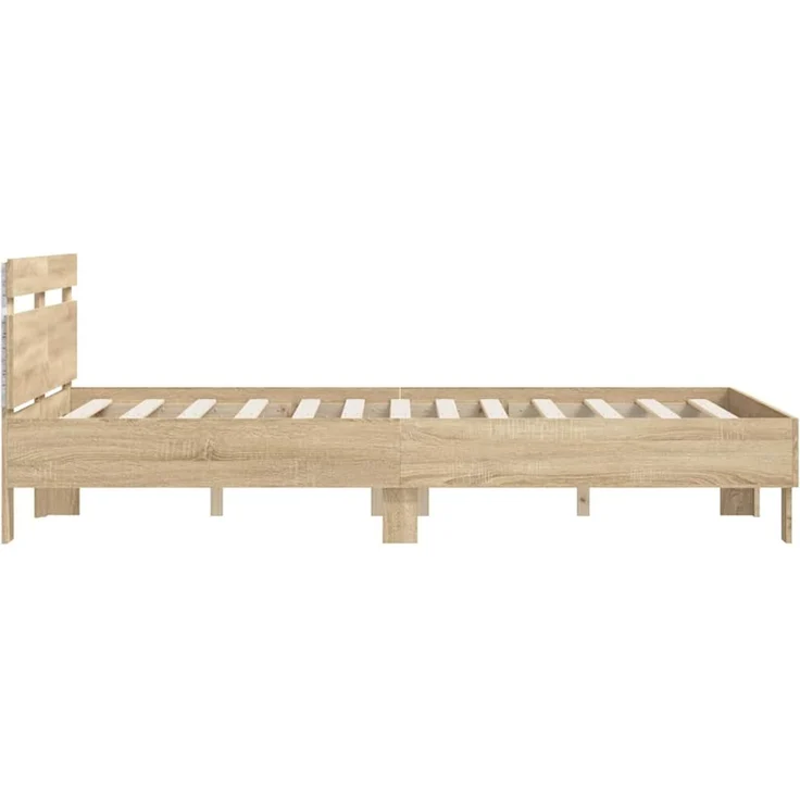 vidaXL Bettrahmen mit LED Sonoma 137 x 190 cm Holzwerkstoff 3402848 – Bild 8