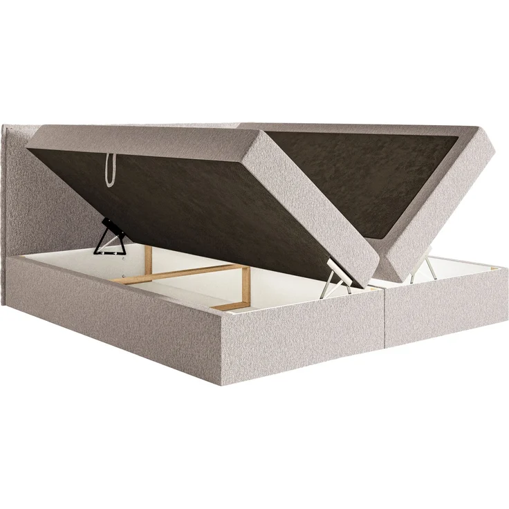 Selsey 'Softie' Boxspringbett 140x200 cm mit Topper und Stauraum, Chenille, Beige – Bild 4