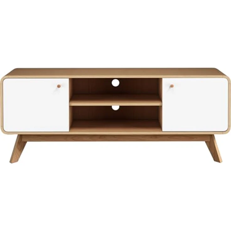 Cassie TV-Ständer mit 2 Türen, Eicheoptiknweiß, Spanplatte (BxTxH) 140x39x53 cm – Bild 4