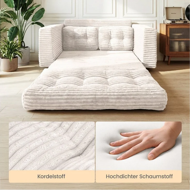 Youyijia Sofa Bodensofa Schlafsofa Bed mit Pillow Back Support Armrest Klappbar Sofa – Bild 4