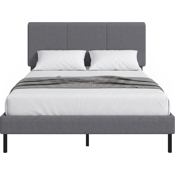 HOMCOM Bettgestell, Polyester, Sperrholz, Dunkelgrau, 150 x 208 x 112 cm – Bild 1