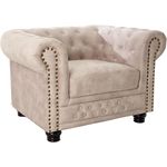 riess-ambiente Sessel CHESTERFIELD 110cm champagner (Einzelartikel, 1-St), Wohnzimmer · Samt · mit Armlehne · Federkern