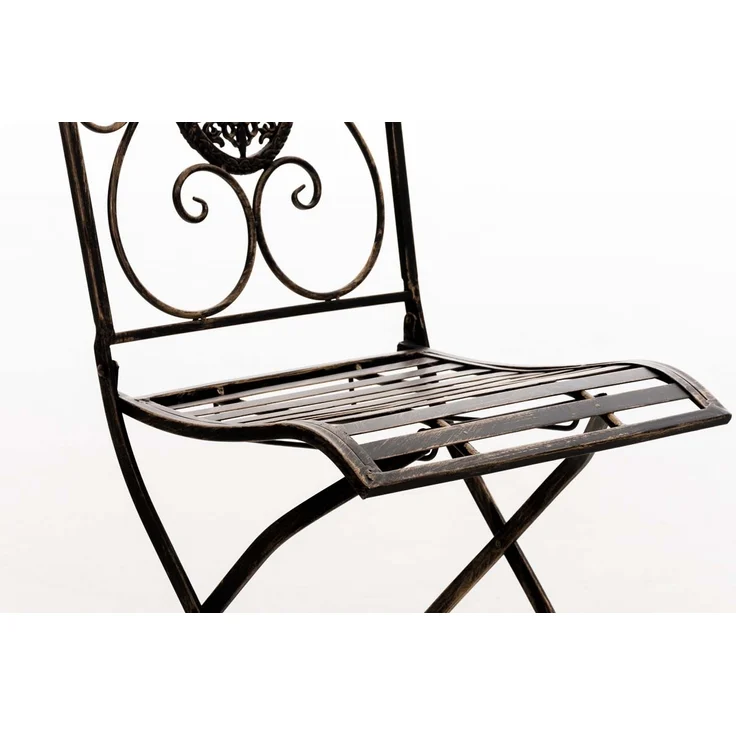 Outdoor Sitzgruppe RIZAR - Metall Bronze 42x49x91.5 cm | Gartenmöbelset 2 Personen Metall Vintage Balkonmöbel Set Bistrotisch Terrassenmöbelset – Bild 5