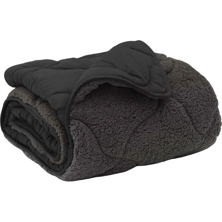 vidaXL Winterbettdecke Gepolstert Anthrazit 135 x 200 cm 42026301 – Bild 2