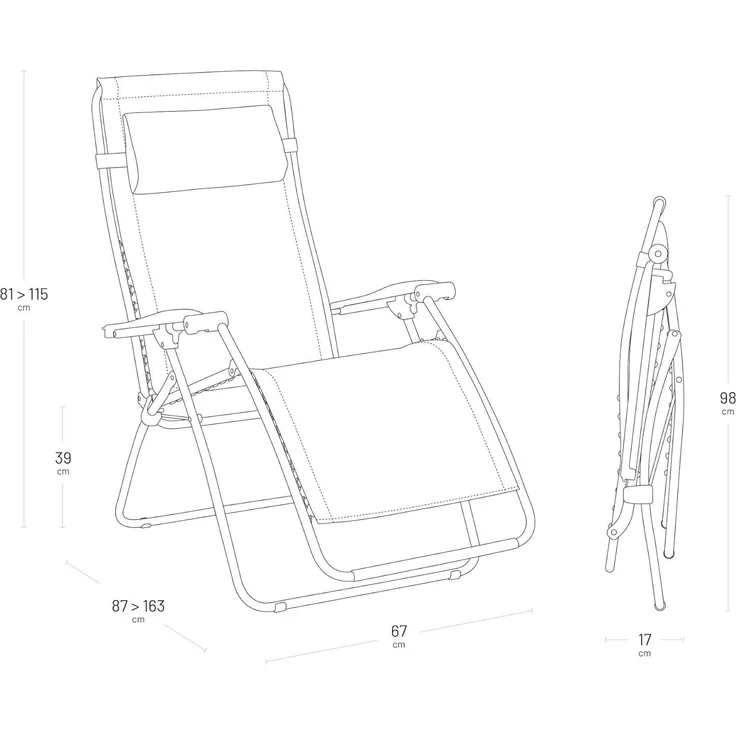 ZEN Relax Gartenliege, Batyline® Bezug: Seigle II, Stahlrohrgestell: Titane – Bild 3